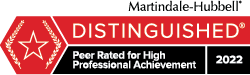 Martindale-Hubbel Peer Rated for High Professional  achievement